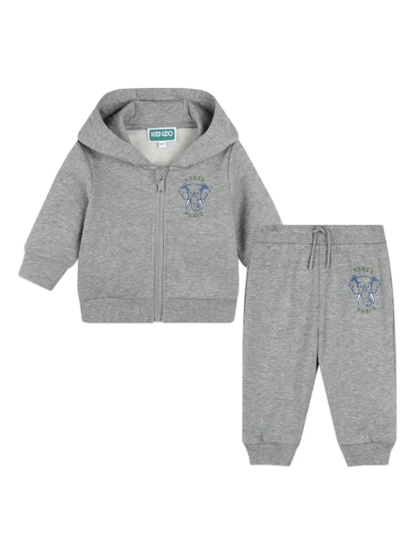 Kenzo Kids logo print Tracksuit Grey FARFETCH CA