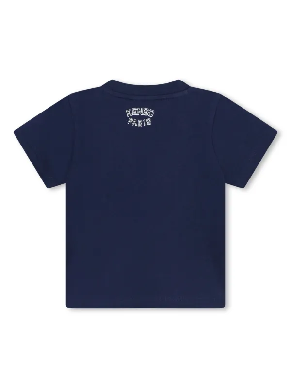 Kenzo Kids Tiger print Cotton T shirt Blue FARFETCH CA