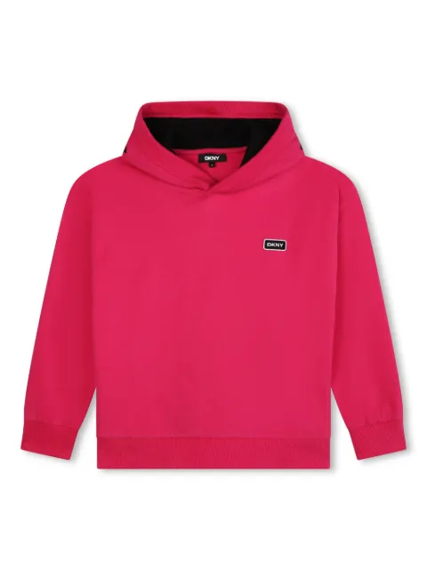 Dkny Kids سويت شيرت قطن بهودي وتطريز شعار الماركة
