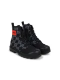 HUGO KIDS logo lace-up boots - Black