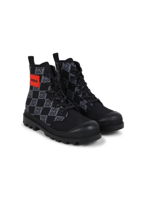 HUGO KIDS logo lace-up boots