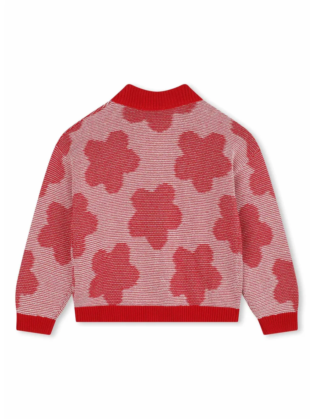 Image 2 of Kenzo Kids poppy pattern V-neck cardigan