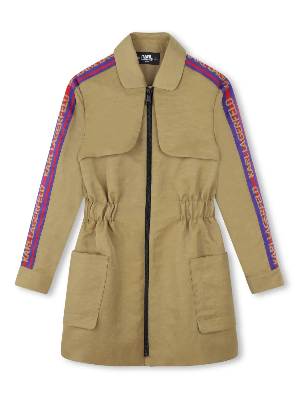 Image 1 of Karl Lagerfeld Kids logo-jacquard zip-up dress