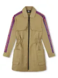 Karl Lagerfeld Kids logo-jacquard zip-up dress - Neutrals