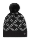 Michael Kors Kids logo-jacquard pompom beanie - Black