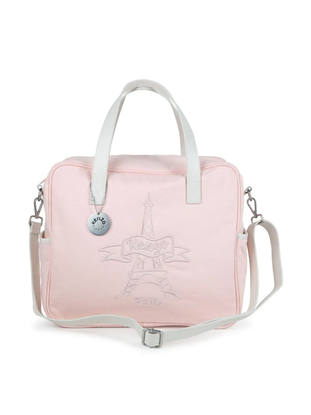 Kenzo Kids logo embroidered Changing Bag Pink FARFETCH