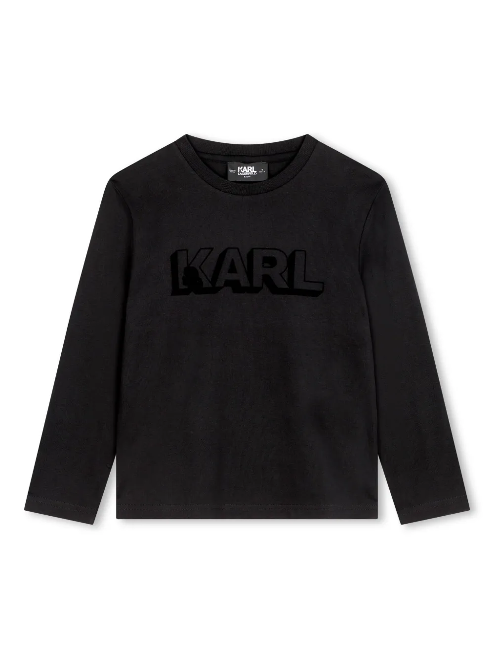 Karl Lagerfeld Kids ロングTシャツ - ブラック Karl Lagerfeld Kids ロングTシャツ - ブラック