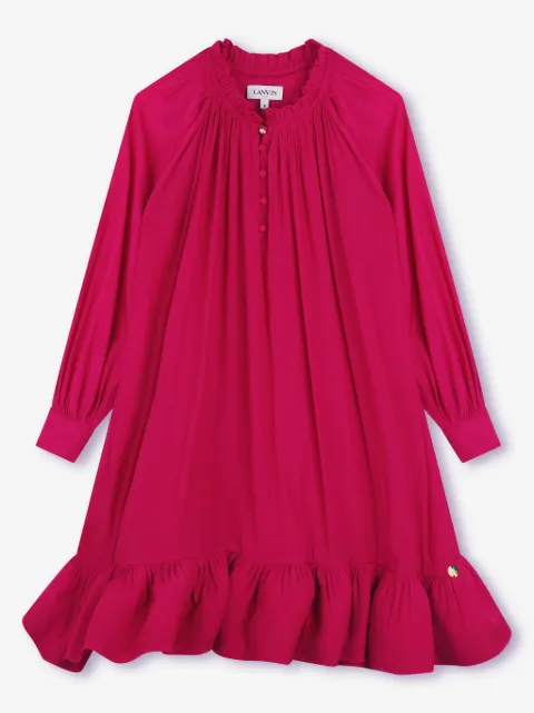 Lanvin Enfant ruffle charmeuse dress