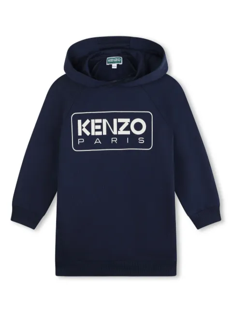 Kenzo Kids logo-print cotton hoodie dress