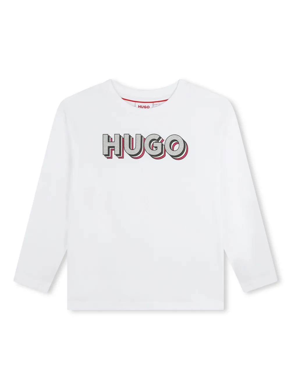 HUGO KIDS T-shirt van biologisch katoen met logoprint Wit