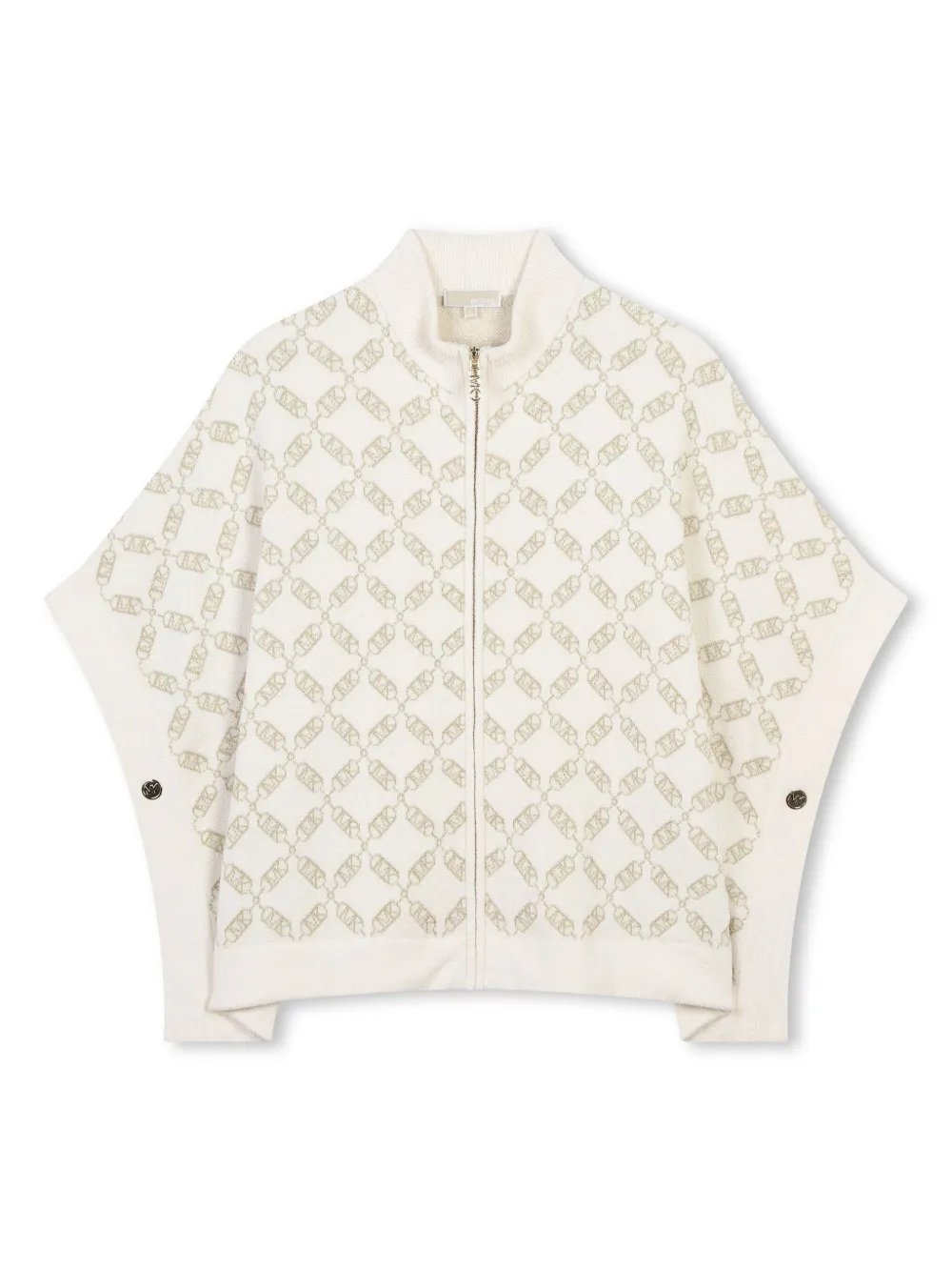 Michael Kors Kids MK Empire ロゴ ケープ - ニュートラル Michael Kors Kids MK Empire ロゴ ケープ - ニュートラル