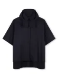 Chloé Kids hooded layered wool cape - Blue
