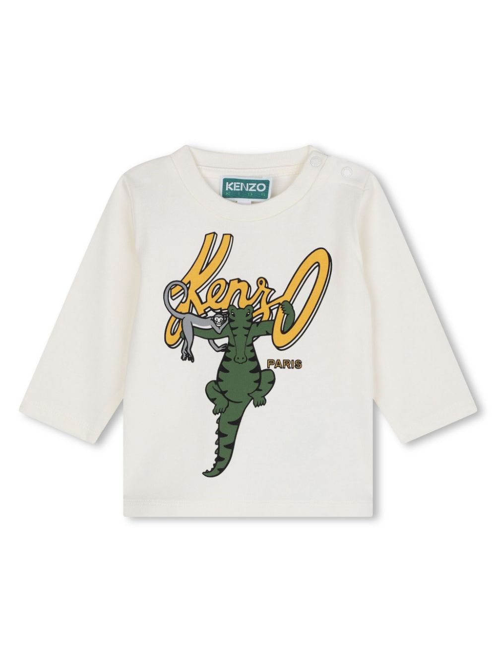 Kenzo Kids Katoenen T-shirt met logoprint Wit
