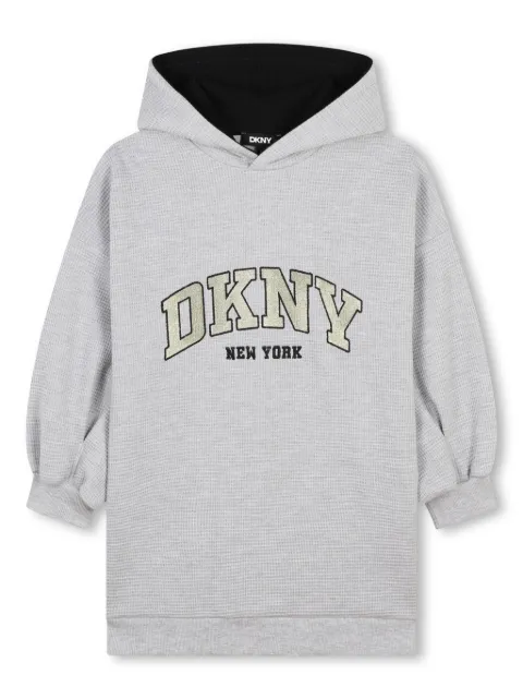 Dkny Kids هودي طويل مطرز بشعار الماركة