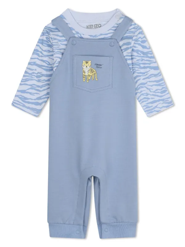 Kenzo Kids プリント オーバーオール セット | ブルー | FARFETCH JP