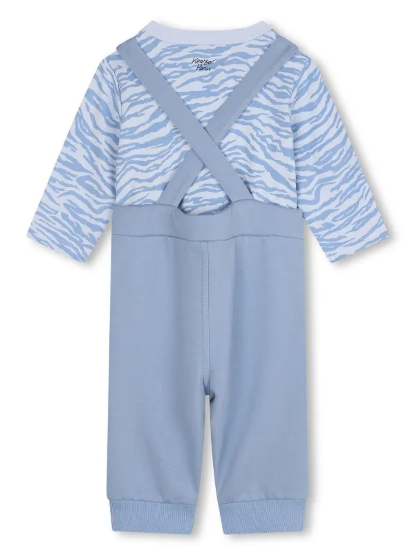 Kenzo Kids プリント オーバーオール セット | ブルー | FARFETCH JP