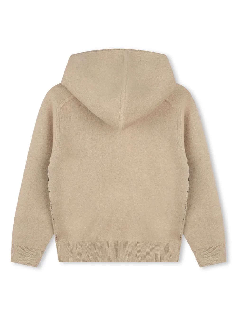 Lanvin Enfant Hoodie met geborduurd logo en rits Beige