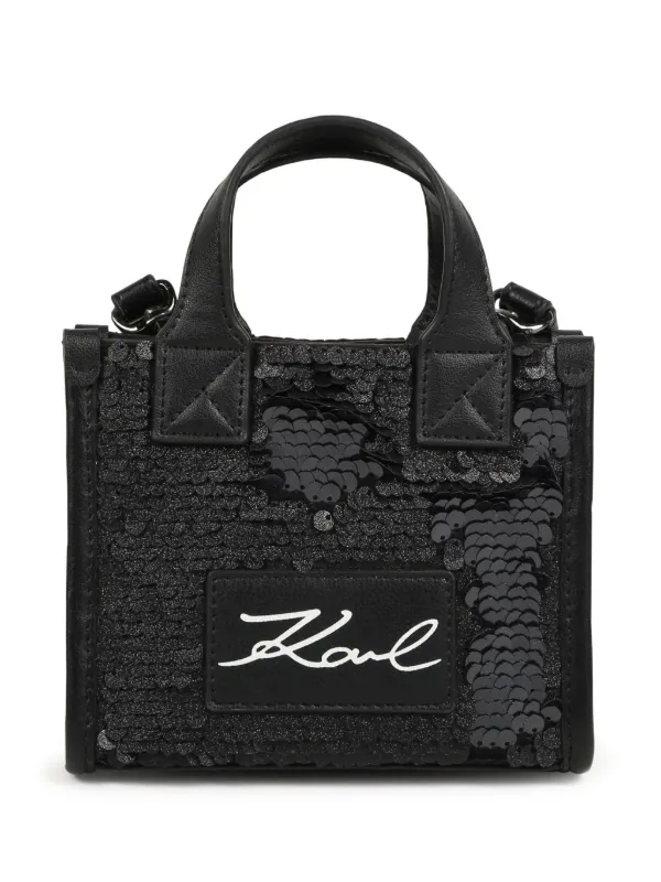 Karl Lagerfeld Kids Sequin Embellished Shoulder Bag Black FARFETCH