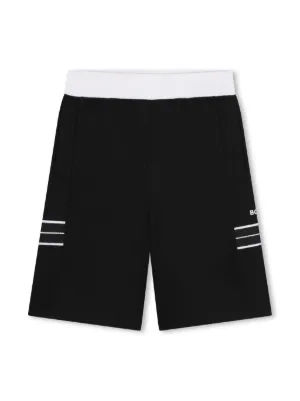 Emporio Armani Kids ストライプ ショートパンツ | ブラック | FARFETCH JP