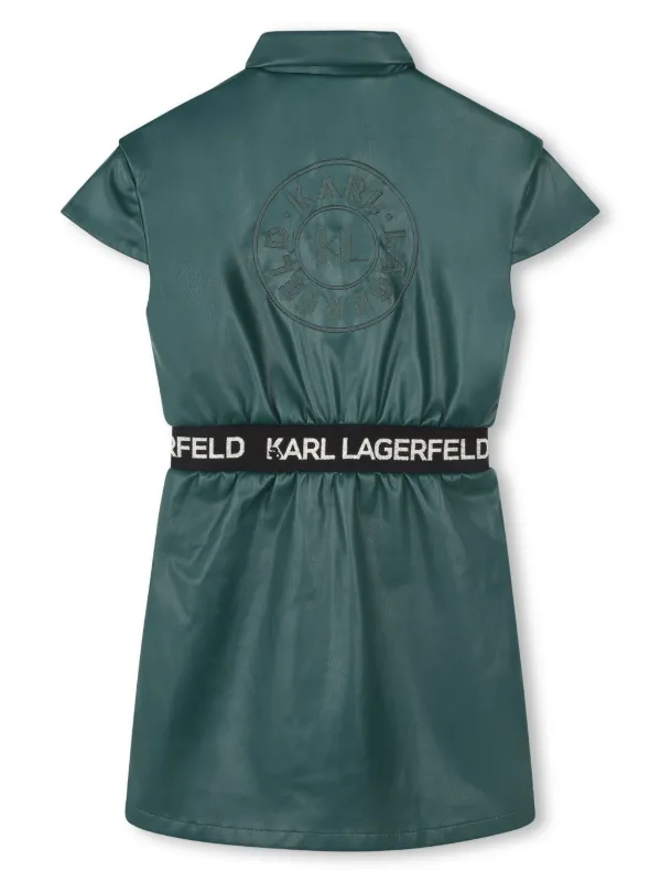 Karl Lagerfeld Kids logo-embroidered cap-sleeves Dress