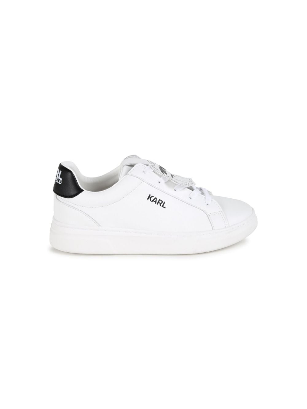 Karl Lagerfeld Kids Leren sneakers met logoprint - Wit