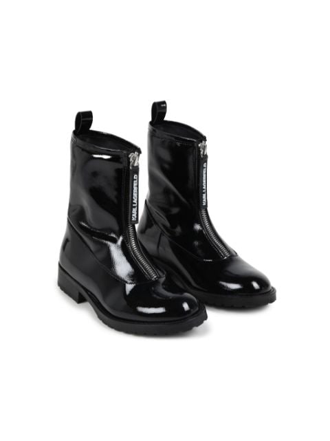 Karl Lagerfeld Kids patent leather ankle boots