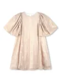 Kenzo Kids logo-jacquard foiled dress - Gold