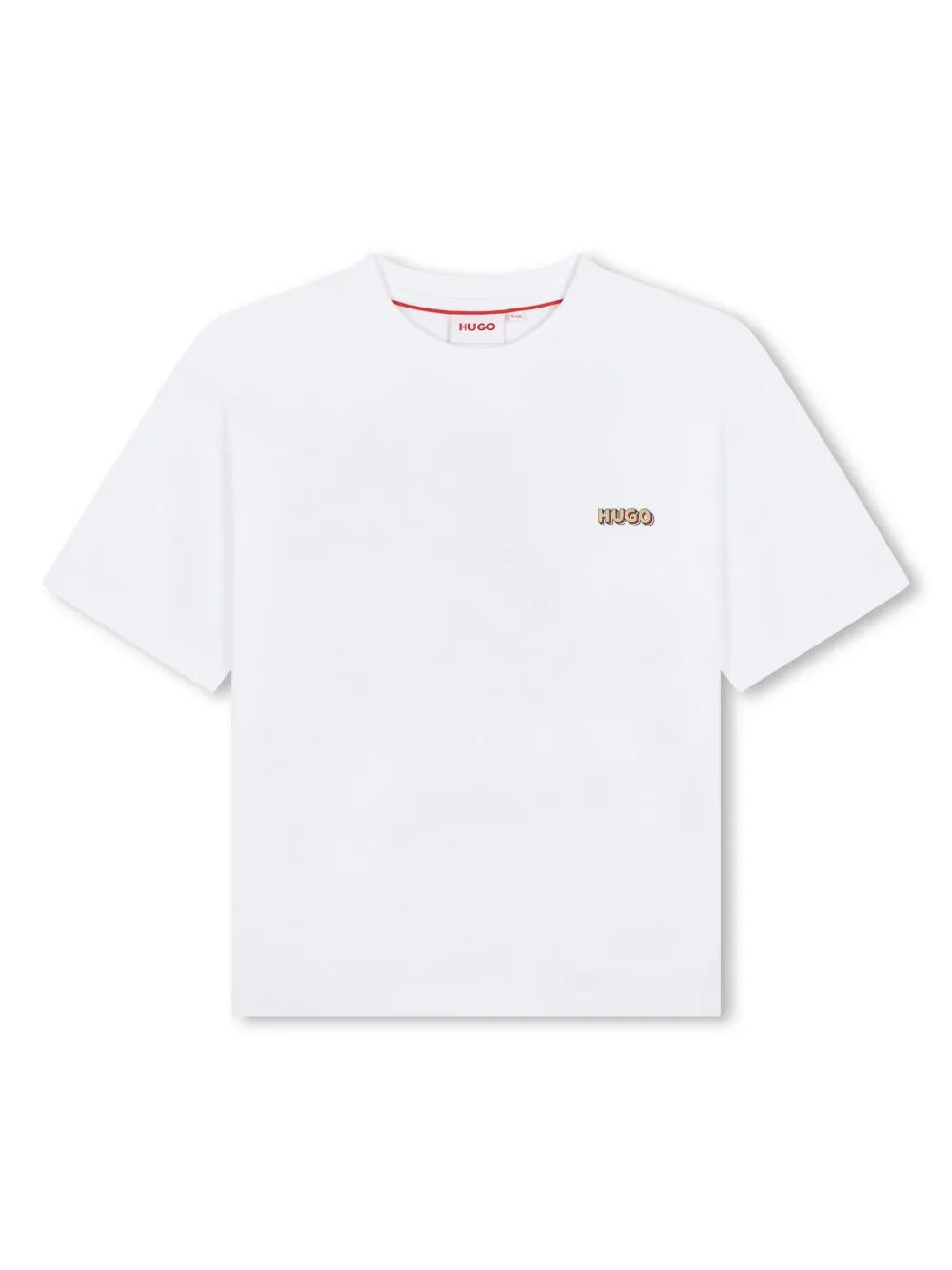 Shop Hugo Logo-print Cotton T-shirt In White