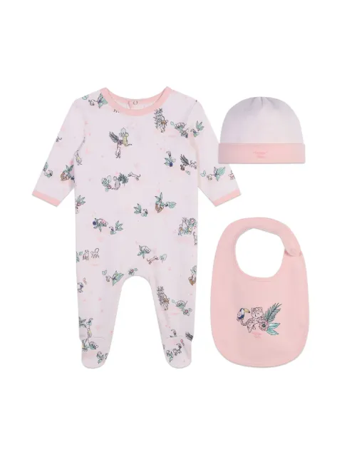 Kenzo Kids set de tres piezas de pijama con estampado gráfico