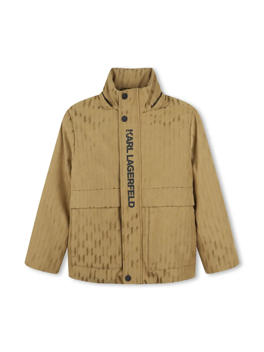 Karl Lagerfeld Kids Jas met monogram-jacquard Beige