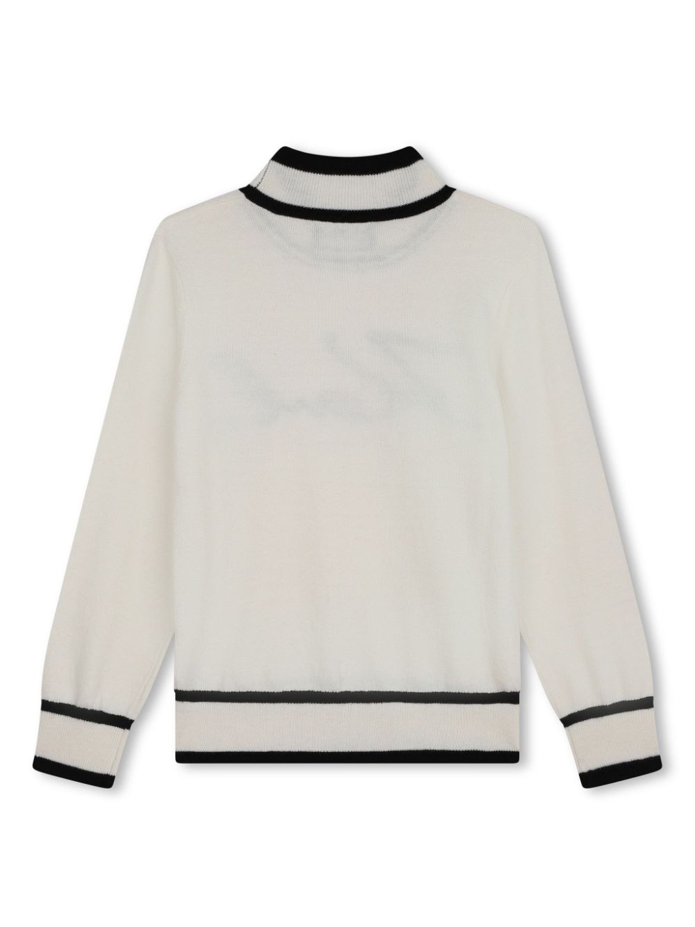 Shop Karl Lagerfeld Logo-embroidered High-neck Jumper In Neutrals