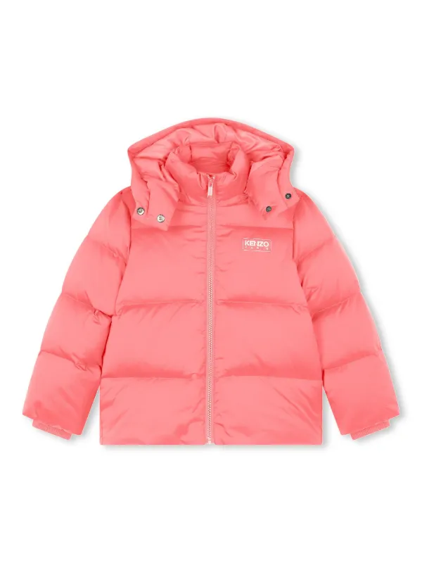 Kenzo Kids water-repellent Hooded Puffer Jacket Pink FARFETCH MY