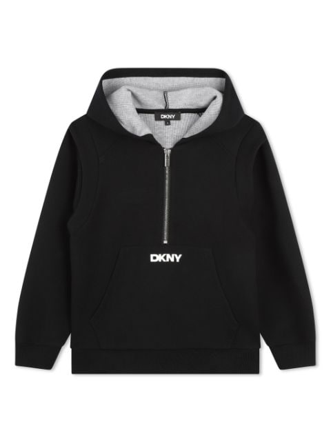 Dkny Kids logo-print zip-up hoodie