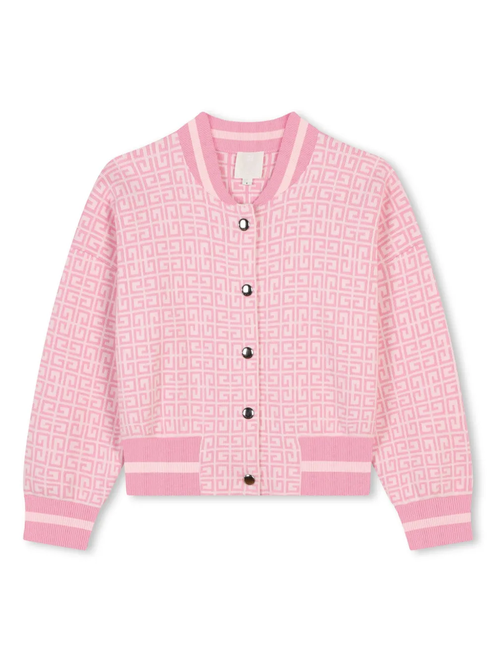 Givenchy Kids Vest met drukknoop en logo jacquard Roze