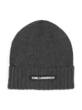 Karl Lagerfeld Kids embroidered-logo beanie - Grey