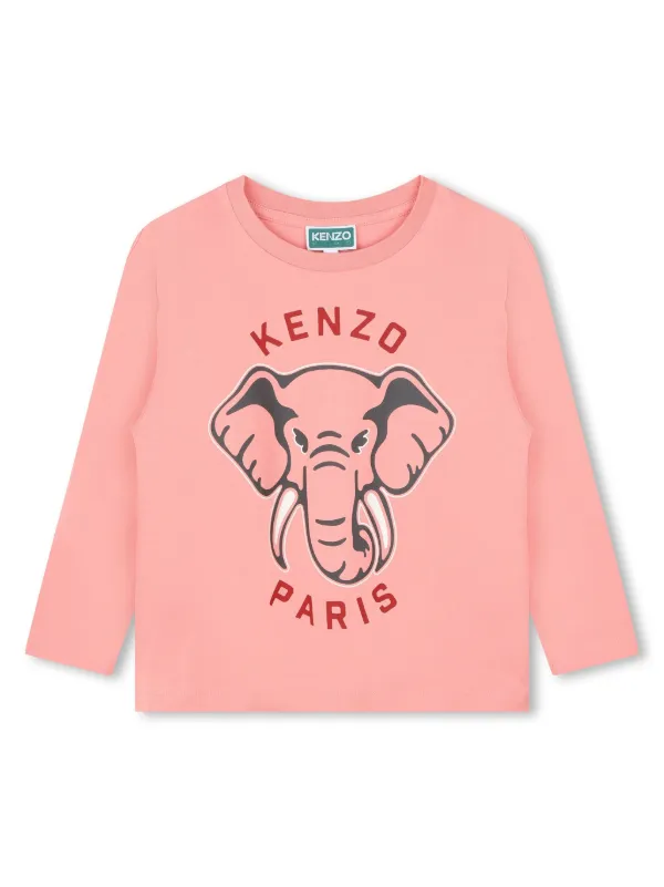 【KENZO】KENZO ELEPHANT VARSITY JUNGLE SWEATSHIRT FADED PINK KENZO KENZO ELEPHANT VARSITY JUNGLE SWEATSHIRT FADED PINK