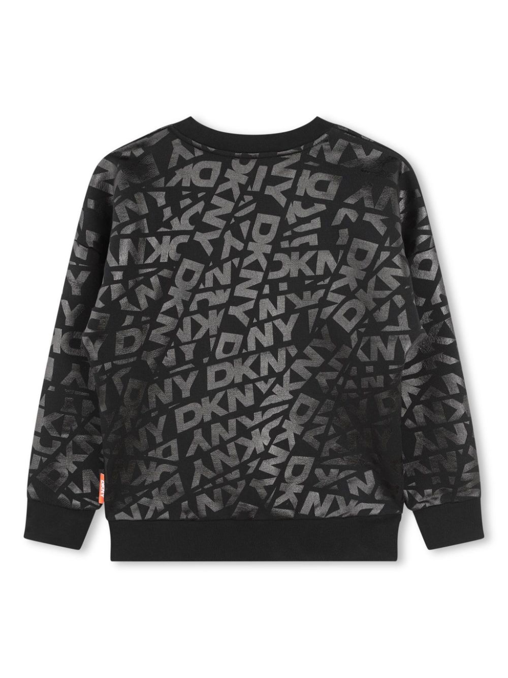 Shop Dkny All-over Logo-tape Cotton Sweatshirt In Black