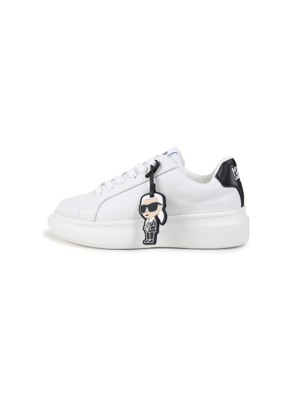 Karl Lagerfeld Kids Ikon leren sneakers Wit