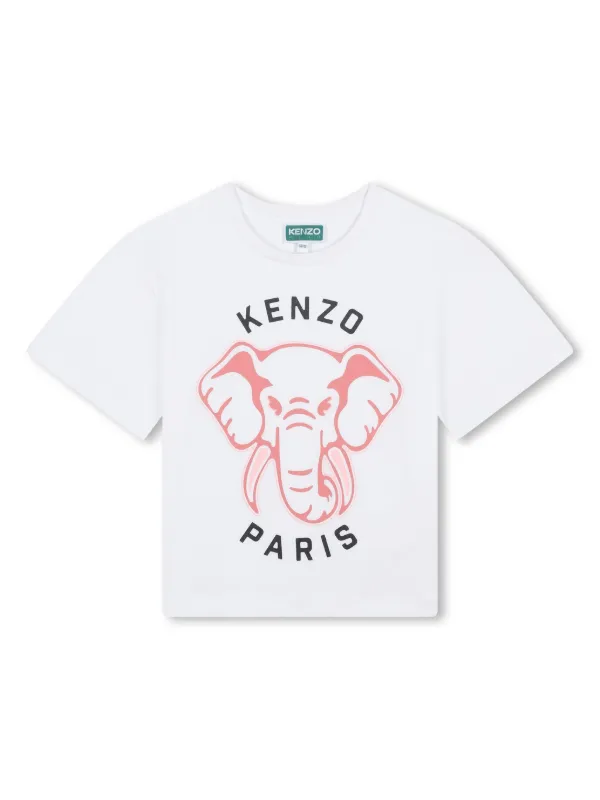 Kenzo Kids Elephant Varsity Jungle T shirt White FARFETCH AM