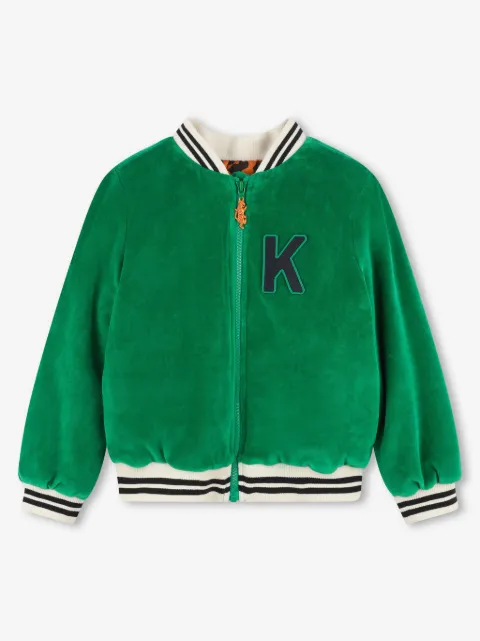 Kenzo Kids logo-patch bomber jacket 