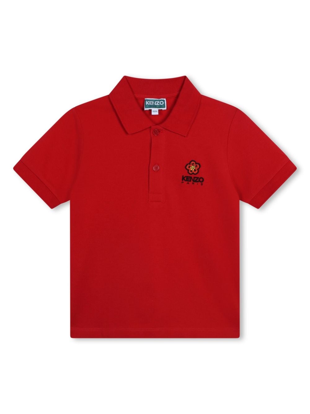 Kenzo Kids' Boke Flower Organic Cotton Polo Shirt In Red