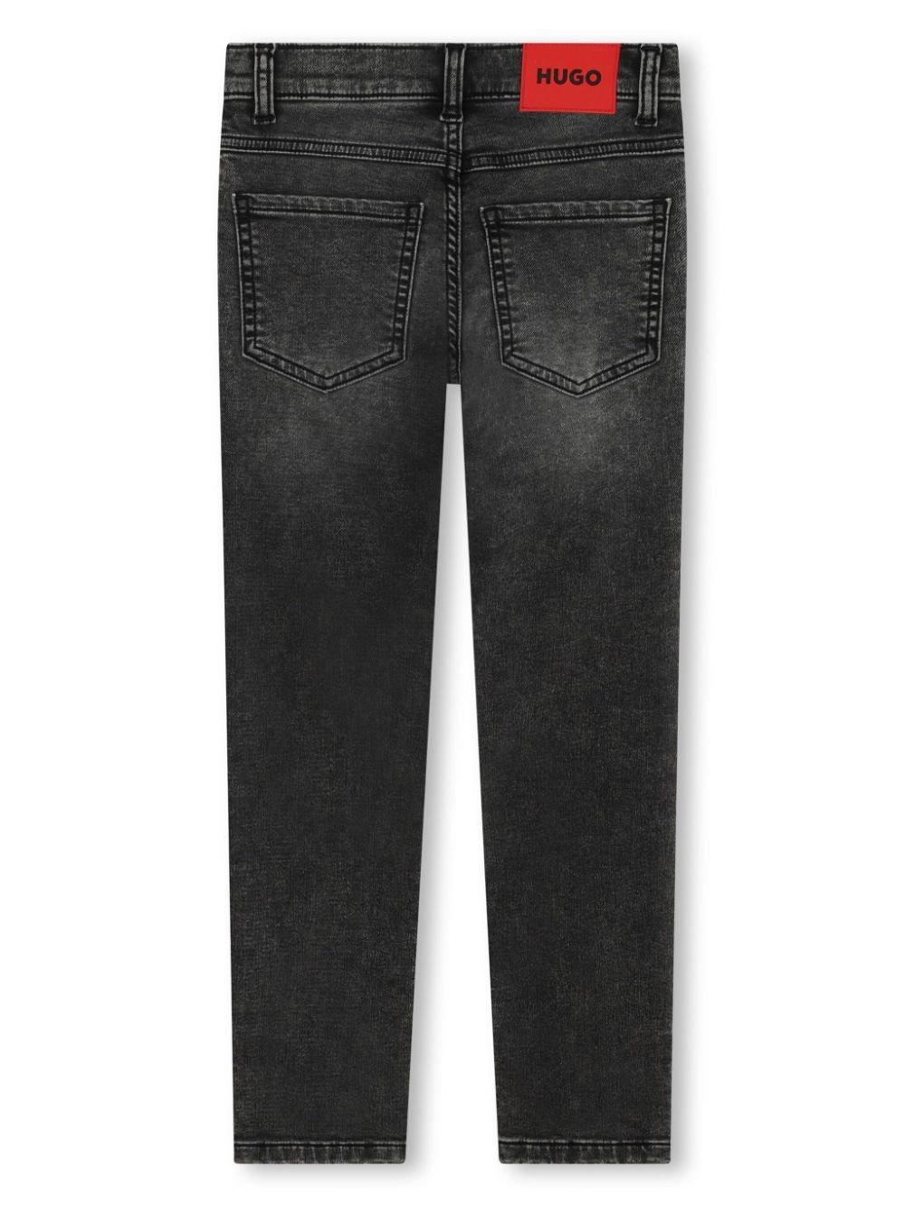 HUGO KIDS Katoenen straight jeans - Zwart