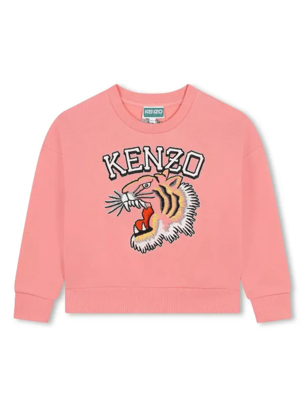 M❁⃘*.゜ Kenzo Kids Moletom Com Logo Contrastante | Rosa | FARFETCH BR