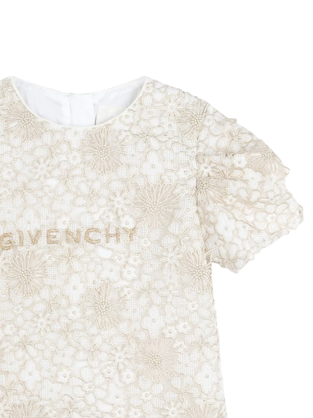 Givenchy Kids Jurk met geborduurd logo Beige