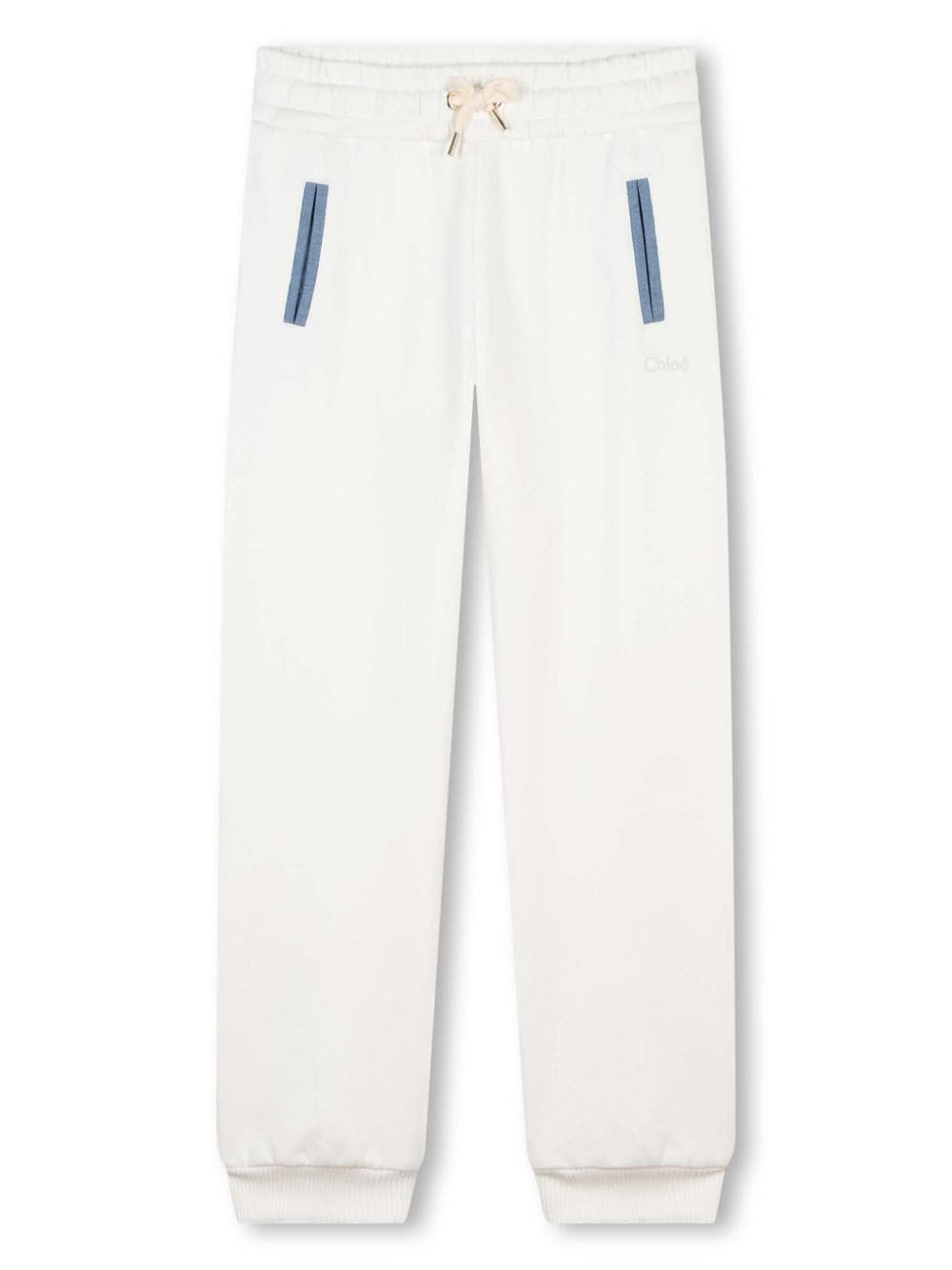 Chloé Kids' Pocket-detail Cotton Track Trousers In White