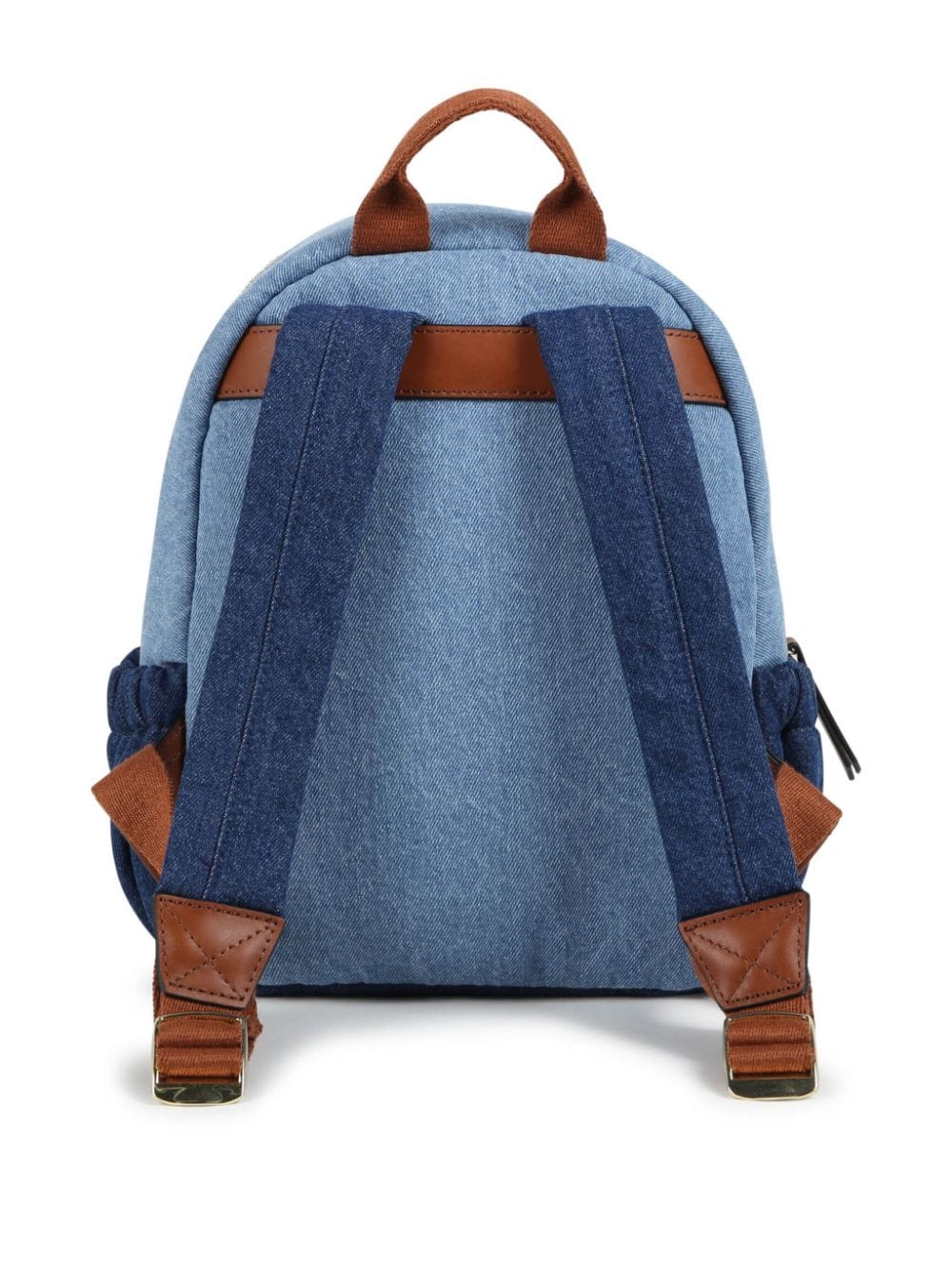 Chloé Kids embroidered-logo organic-cotton backpack - Blauw