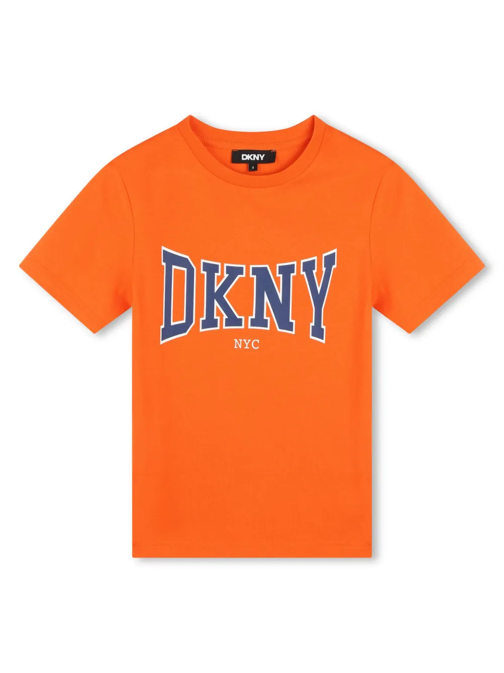 Shop Dkny Logo-print Cotton T-shirt In Orange