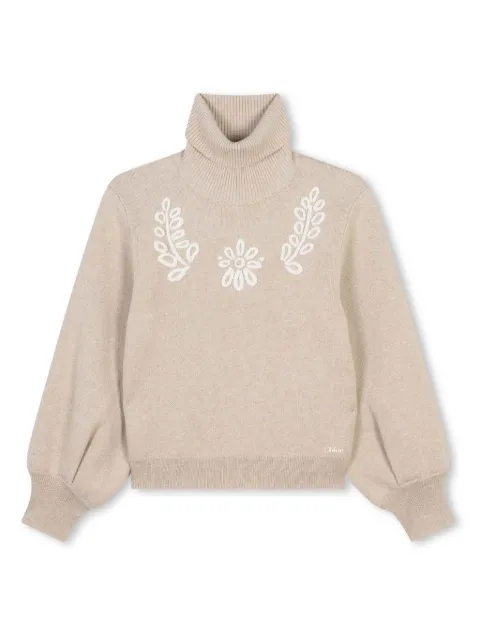 Chloé Kids suéter tejido con cuello vuelto