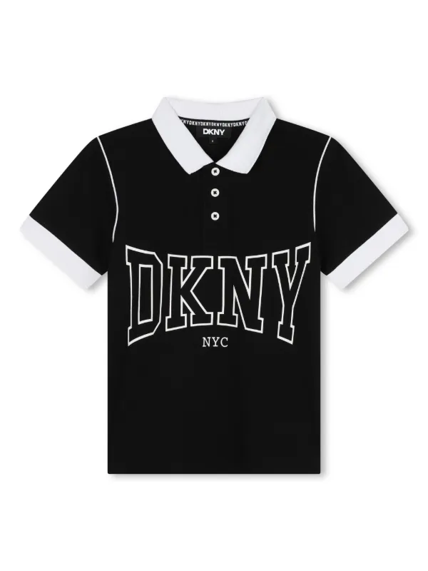 Dkny Kids logo print Polo Shirt Black FARFETCH CA