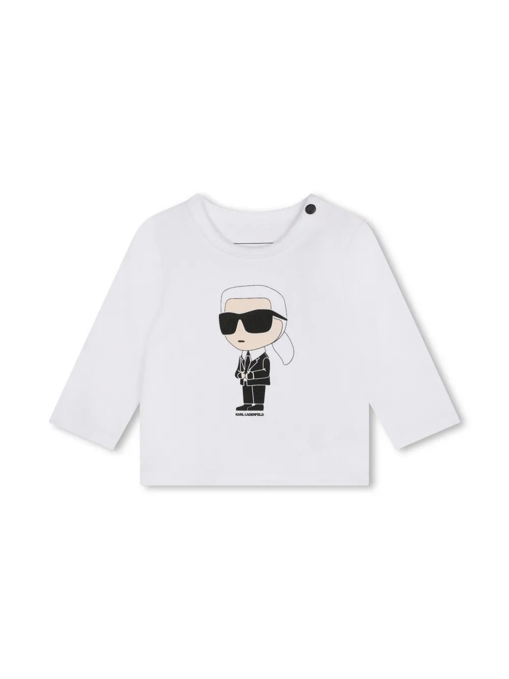Karl Lagerfeld Kids Katoenen T-shirt en legging met logoprint Wit